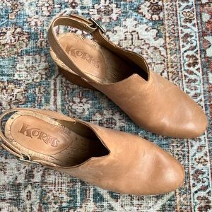 Korks leather wedges